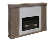 Natural Parota Fireplace Console with electric fireplace insert