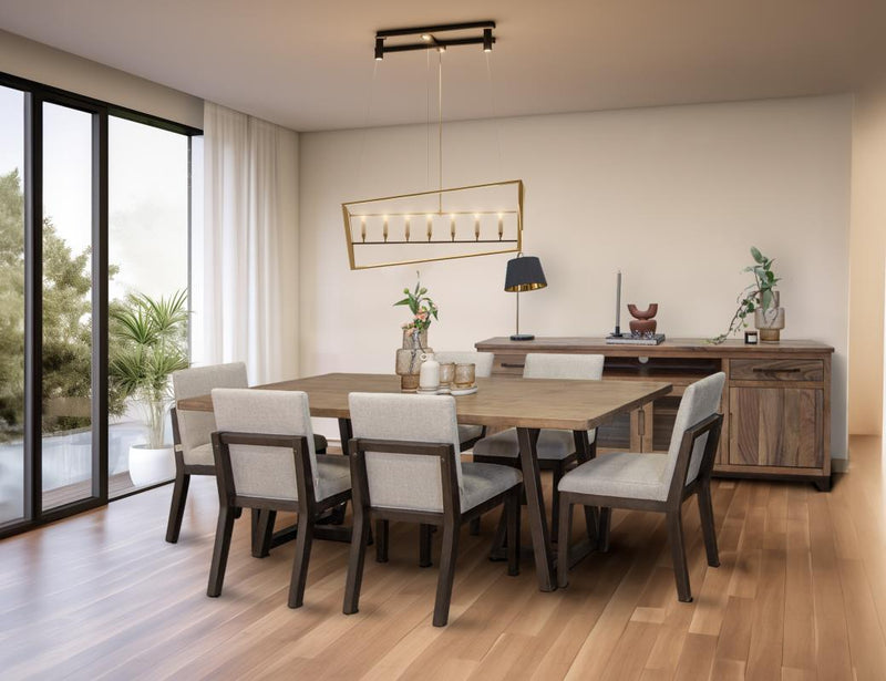 Natural Parota Dining Table - dining room scene with chairs