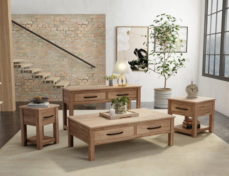 Natural Parota occasional tables - living room scene