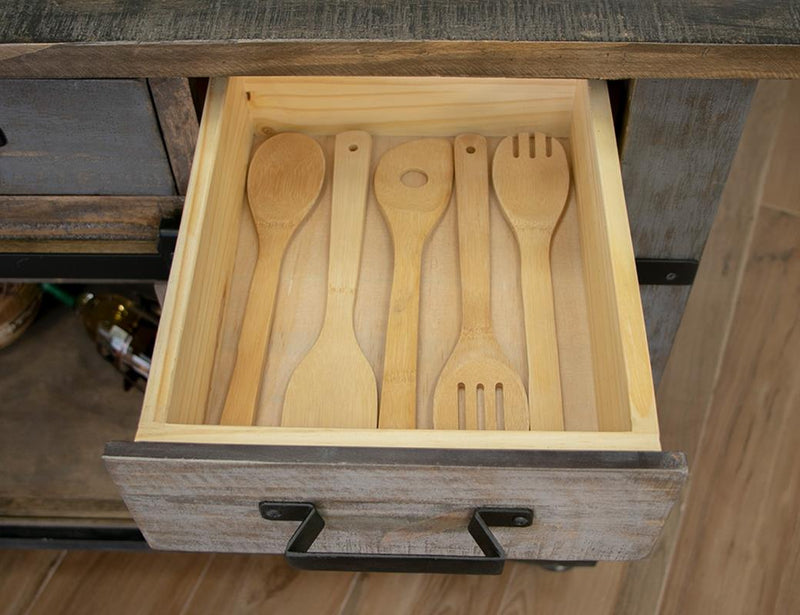 Loft Brown Kitchen Island detail
