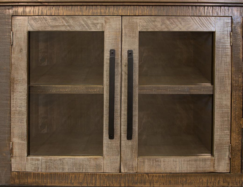 Loft Brown Wall Unit TV Stand - finish detail