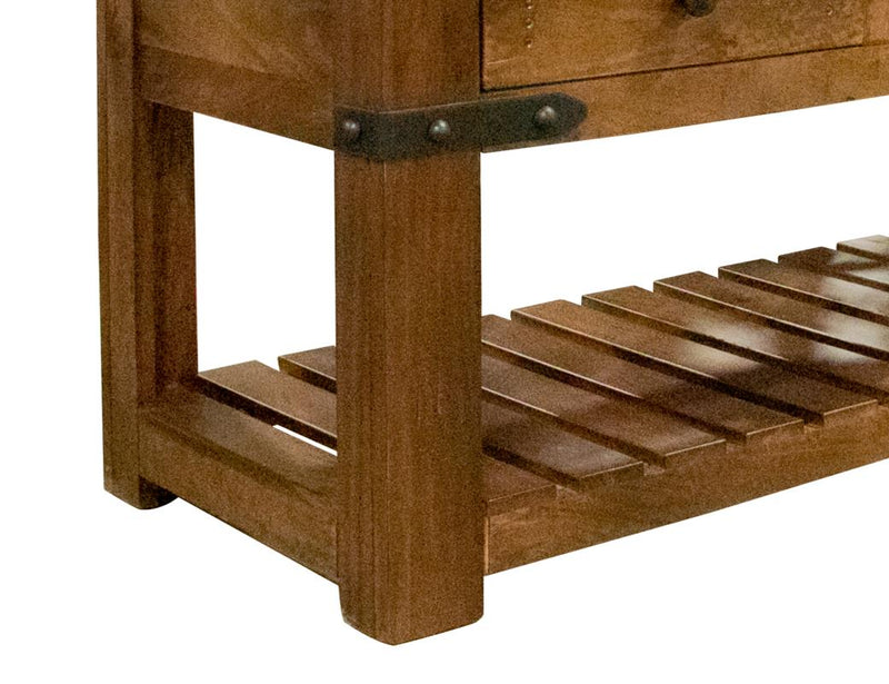 Parota sofa table drawers