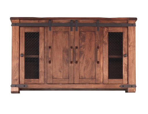 Parota Doored TV Stand - mesh and barn doors