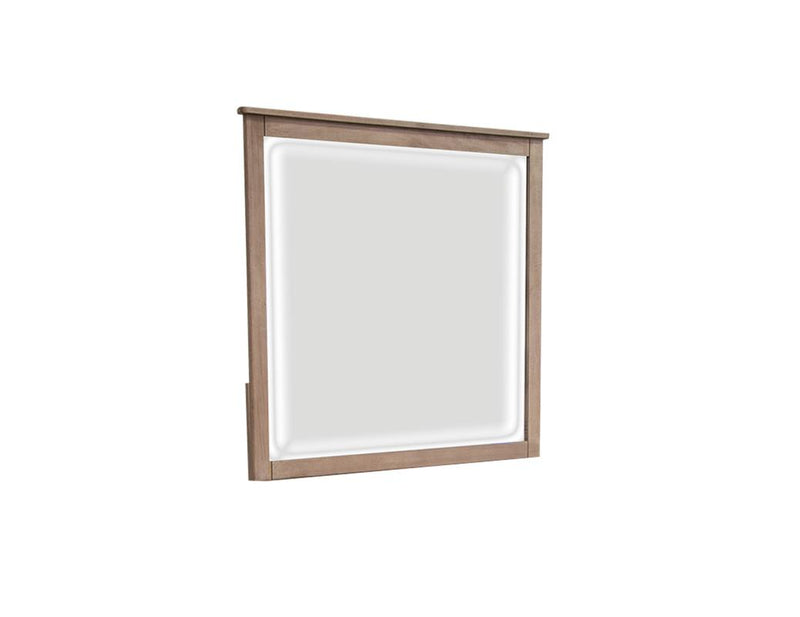 Natural Parota Mirror - solid wood frame with beveled glass