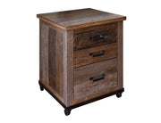 Loft Brown File Cabinet - reclaimed-look pine, three drawers