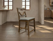 Loft Brown Upholstered Stool angle