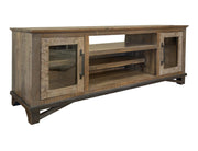 Loft Brown Wall Unit TV Stand flanked by piers - complete wall unit