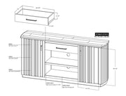 Mezquite 70 inch TV Stand dimension diagram