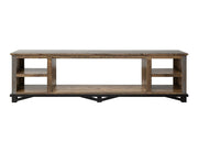 Loft Brown 92" TV Console - open-shelf fireplace-ready cabinet