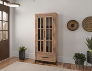 Natural Parota Display Cabinet - shelf detail