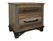 Loft Brown Nightstand - reclaimed-look pine, two drawers