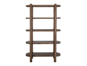Balam Brown Bookcase, four open shelves, solid mango