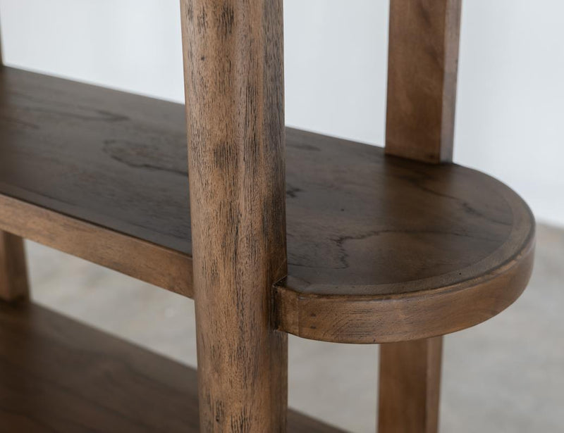 Balam Brown Bookcase shelf detail