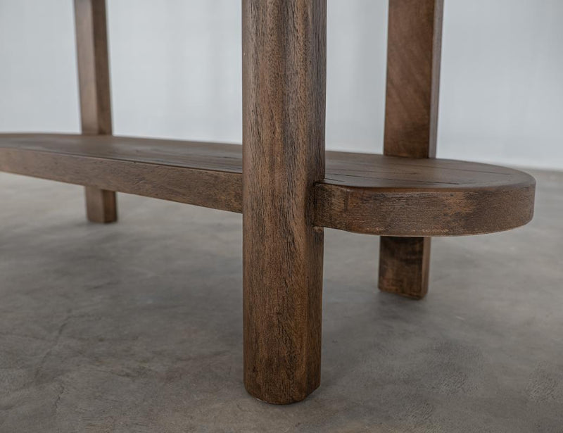 Balam Brown Bookcase wood grain detail