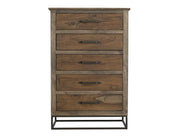 Natural Teca 5 Drawer Chest - Barewood