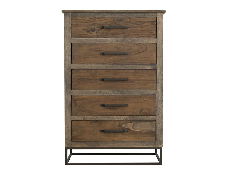 Natural Teca 5 Drawer Chest - Barewood