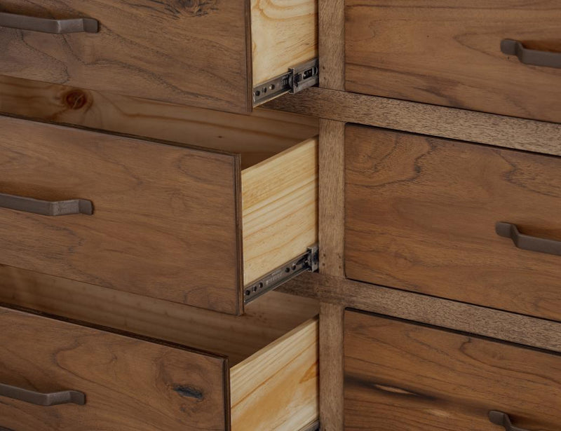 Natural Teca 6 Drawer Dresser - Barewood