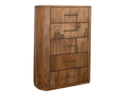 Balam Brown Chest, five-drawer, solid mango wood