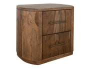 Balam Brown Nightstand, two-drawer, solid mango wood