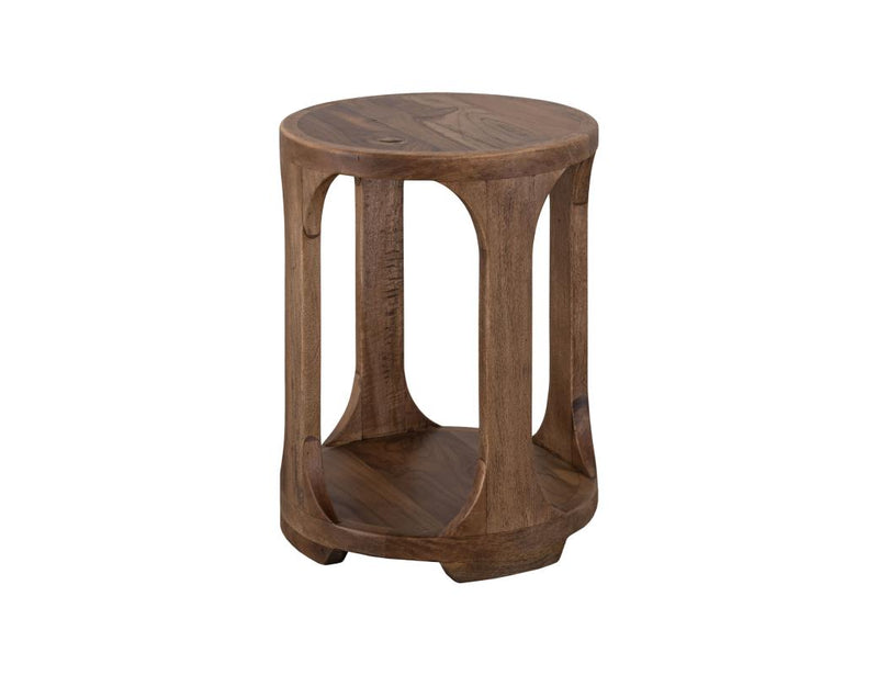 Balam Brown round chairside table