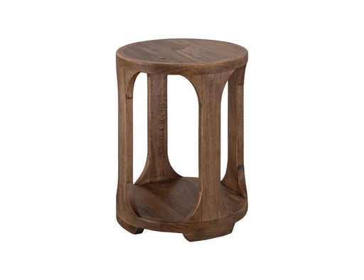 Balam Brown round chairside table