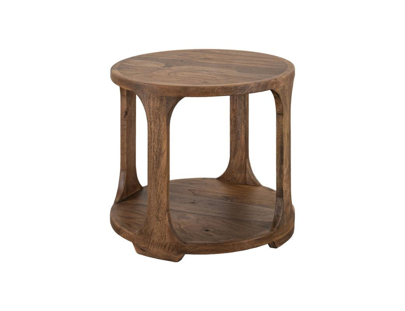 Balam Brown round end table