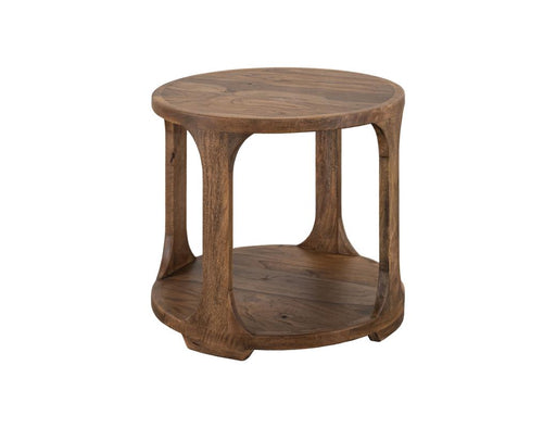 Balam Brown round end table