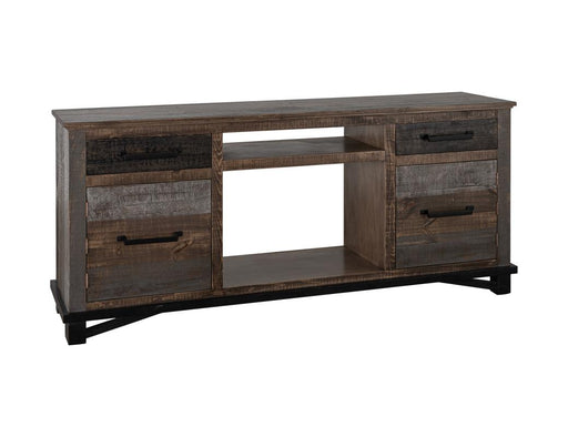 Loft Brown 70" TV Console - fireplace-ready cabinet