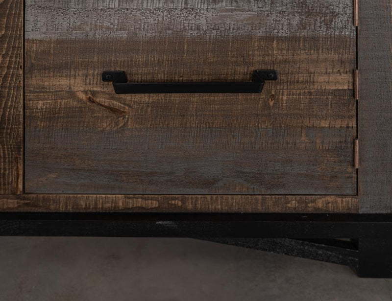 Loft Brown 70" Fireplace TV Console - drawer detail