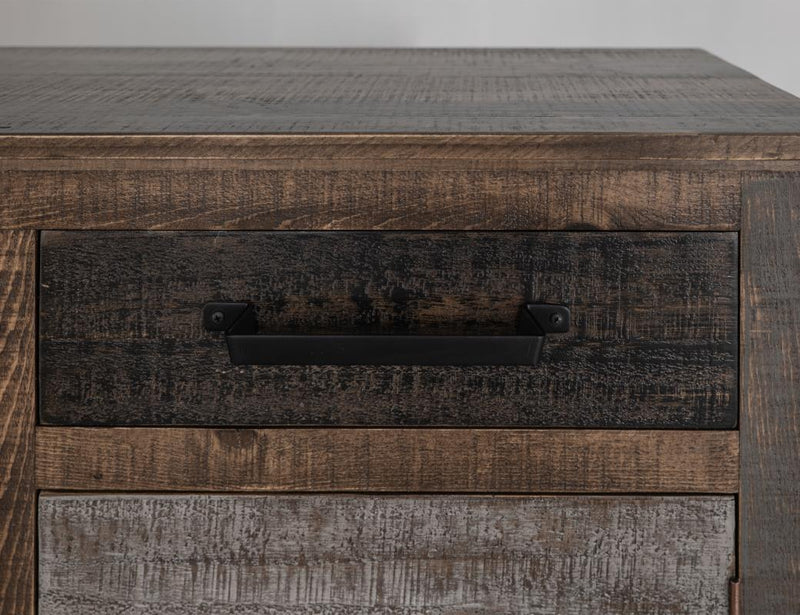 Loft Brown 70" Fireplace TV Console - base detail
