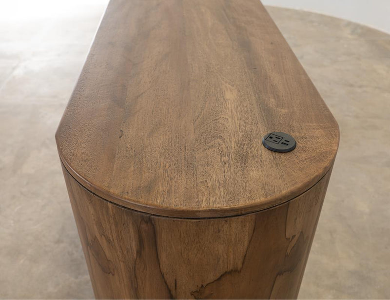 Balam Brown Desk top with power grommet, outlet and USB-C