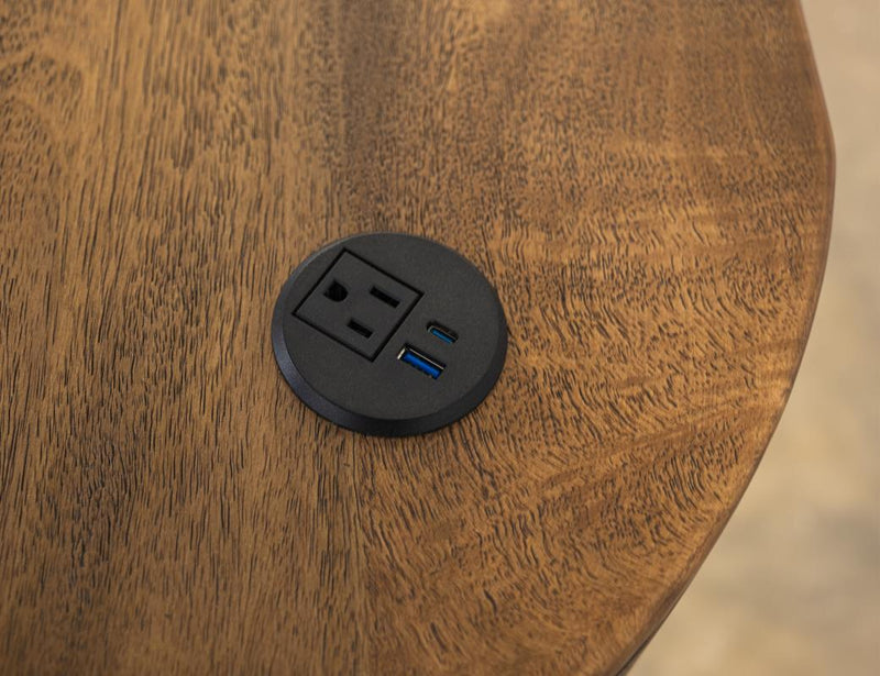 Balam Brown Desk drawer detail