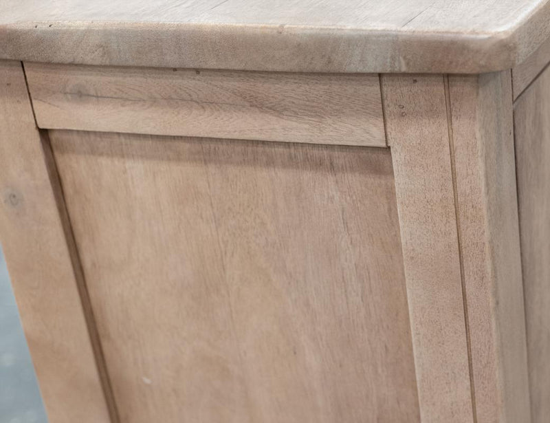 Natural Parota 88" TV Stand - shelf detail