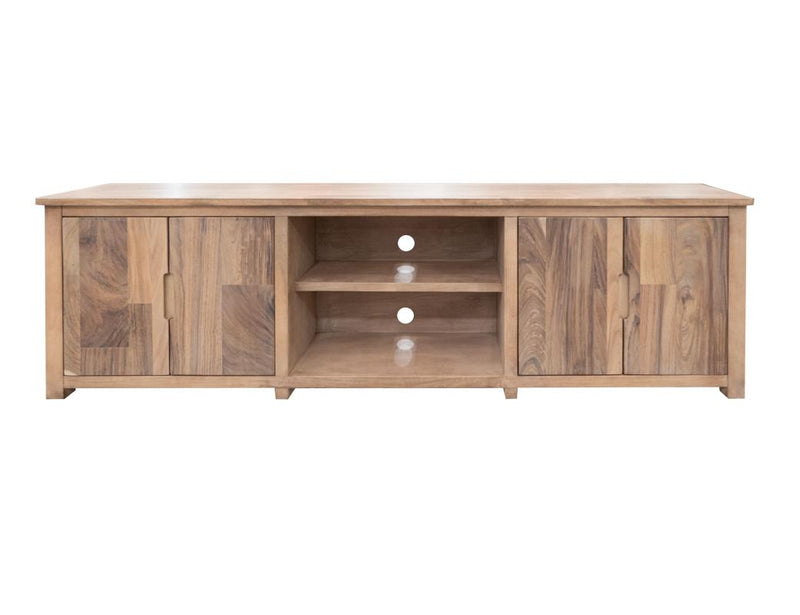 Natural Parota 88" TV Stand - complete 4-door console