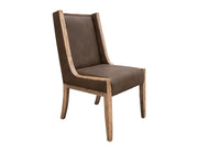 Balam Brown Upholstered Dining Chair, tan fabric
