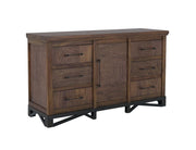 Walnut 6 Drawer Dresser - Barewood