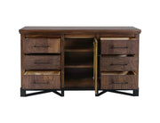 Walnut 6 Drawer Dresser - Barewood