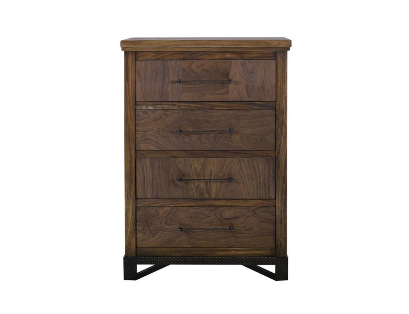 Walnut 4 Drawer Chest - Barewood