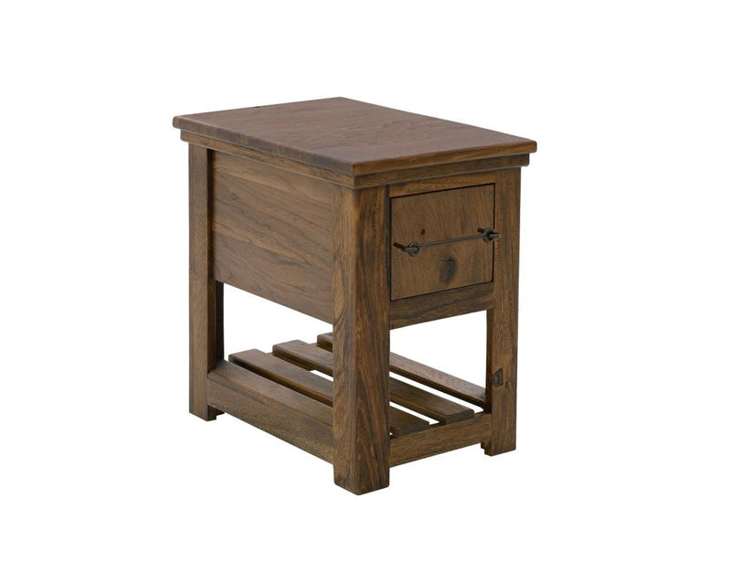 Walnut Storage Chairside Table - Barewood