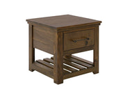 Walnut Storage End Table - Barewood