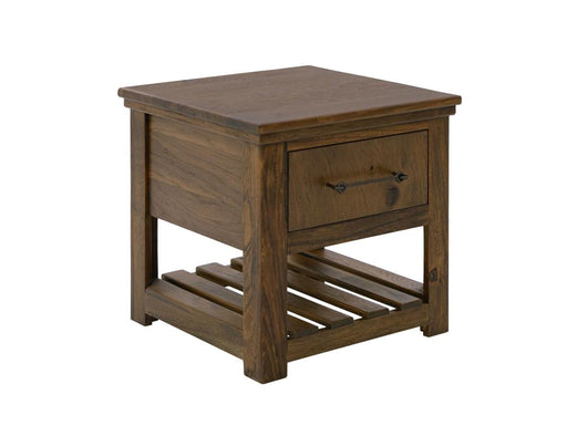Walnut Storage End Table - Barewood