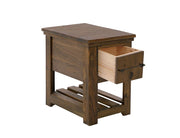 Walnut Storage Chairside Table - Barewood