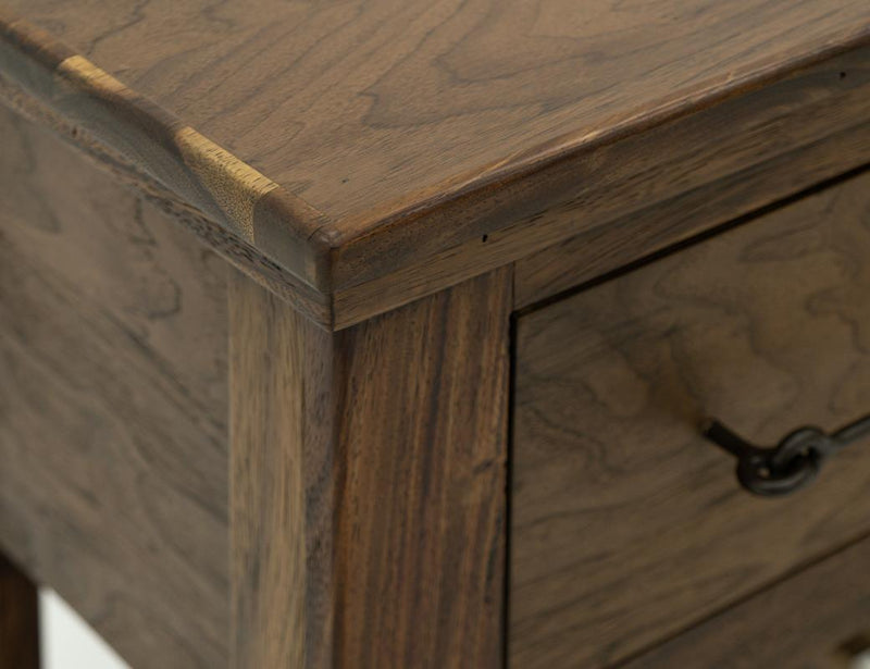 Walnut Storage End Table - Barewood