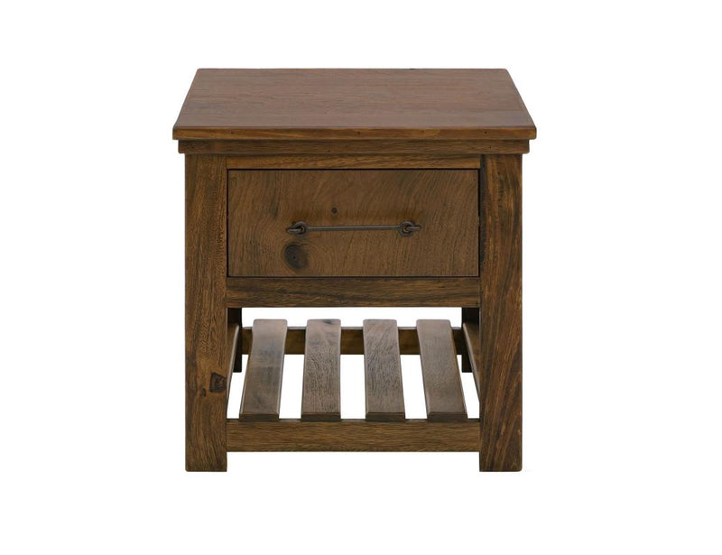 Walnut Storage End Table - Barewood
