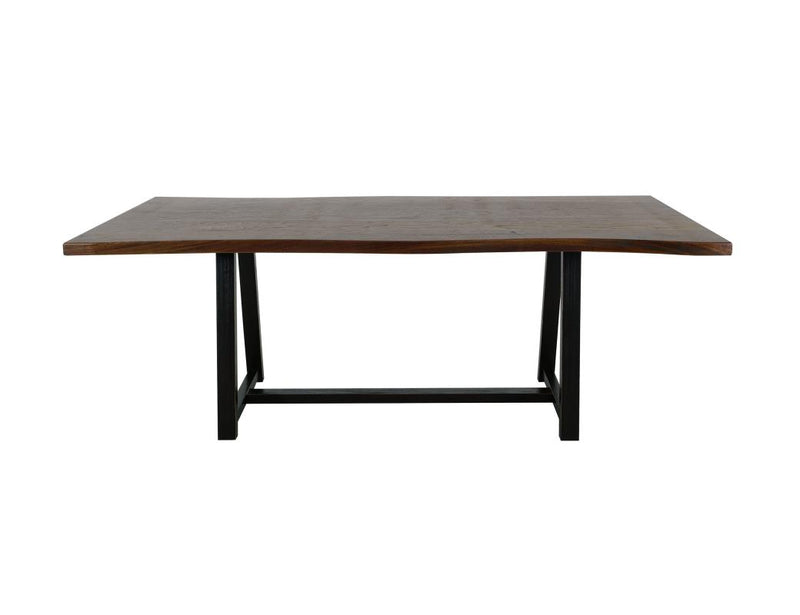 Walnut Live Edge Trestle Dining Table - Barewood