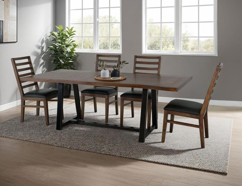 Walnut Live Edge Trestle Dining Table - Barewood