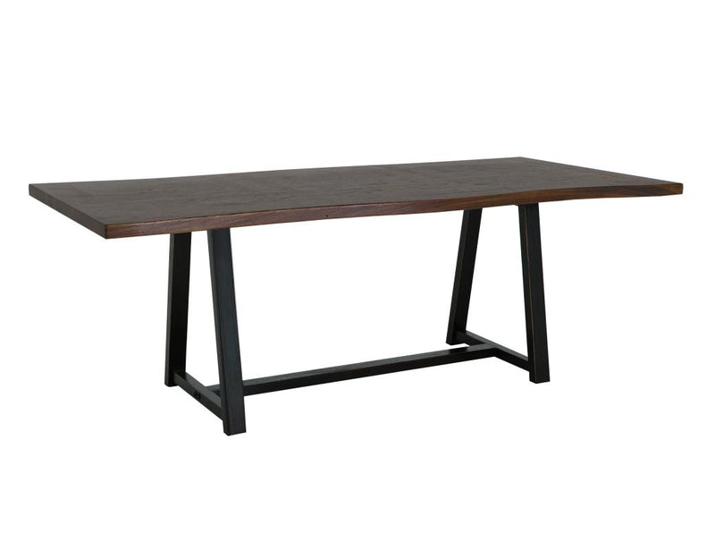 Walnut Live Edge Trestle Dining Table - Barewood