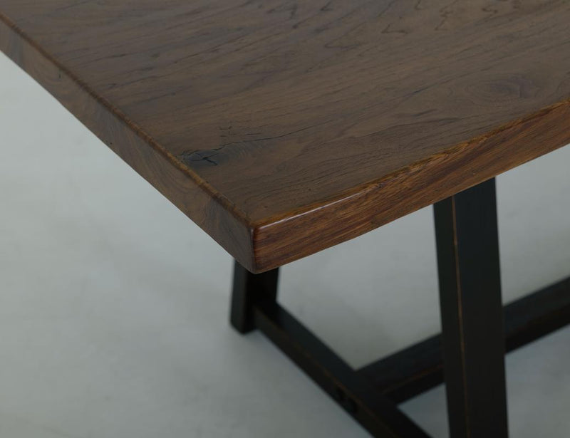 Walnut Live Edge Trestle Dining Table - Barewood