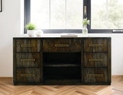 Balam Black 7-drawer console room scene