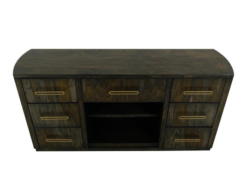 Balam Black 7-drawer console front view